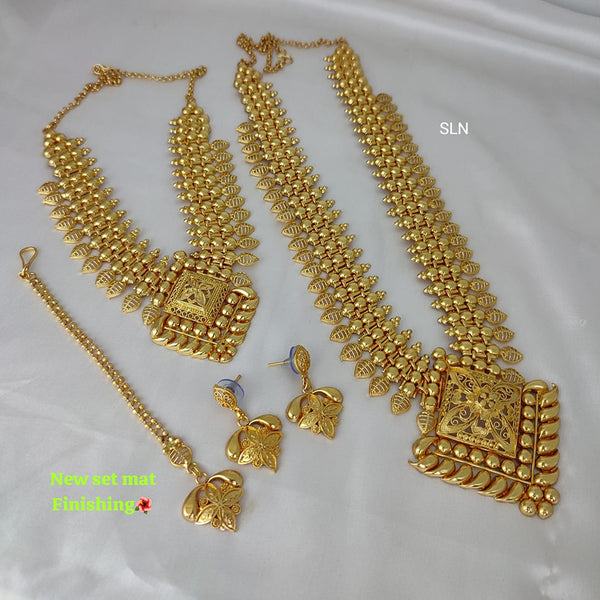 Lucentarts Jewellery Gold Plated Double Necklace Set