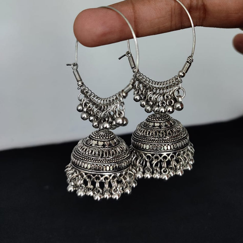 Lucentarts Jewellery Silver Plated Jhumki Earings