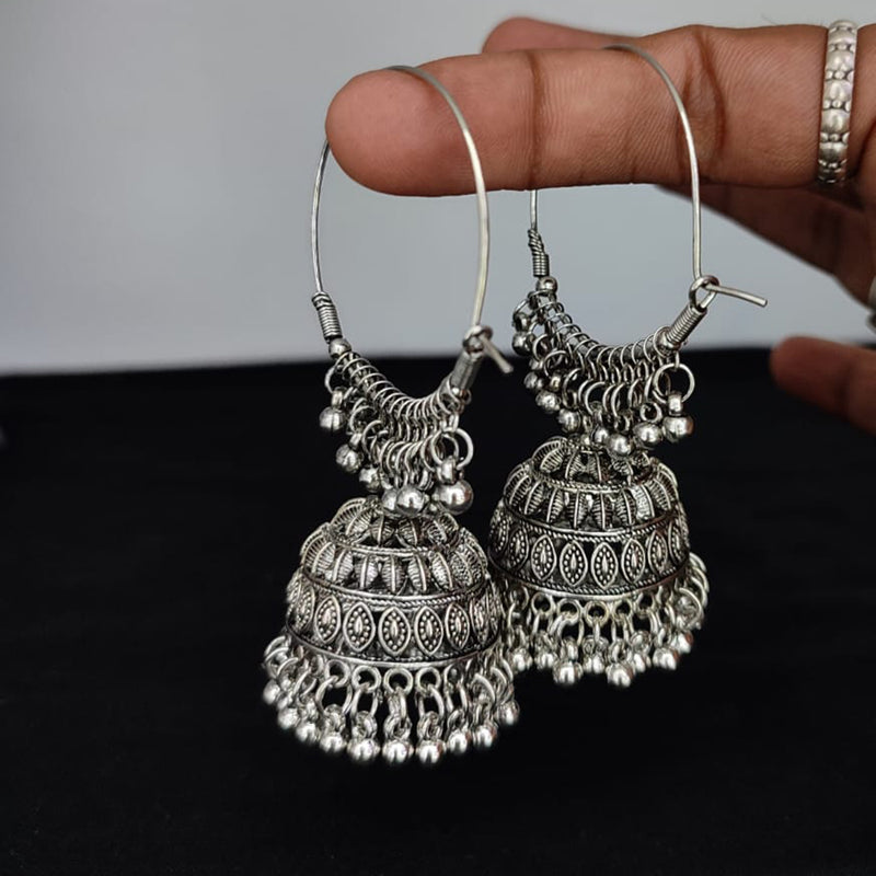 Lucentarts Jewellery Silver Plated Jhumki Earings