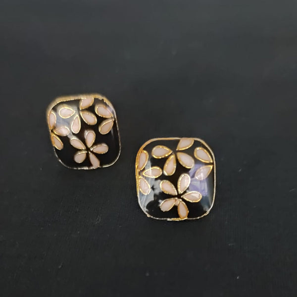 Lucentarts Jewellery Gold Plated Meenakari Stud Earrings