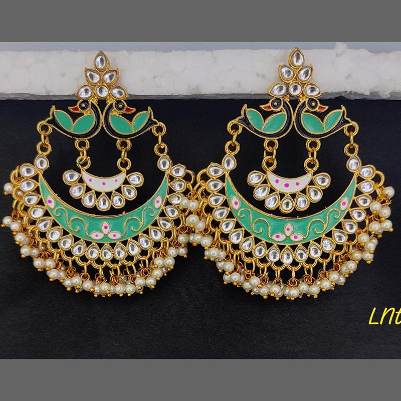 Lucentarts Jewellery Gold Plated Meenakari Dangler Earrings