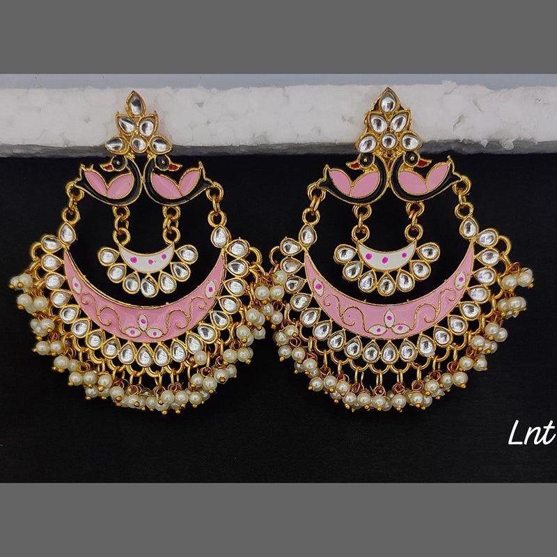 Lucentarts Jewellery Gold Plated Meenakari Dangler Earrings