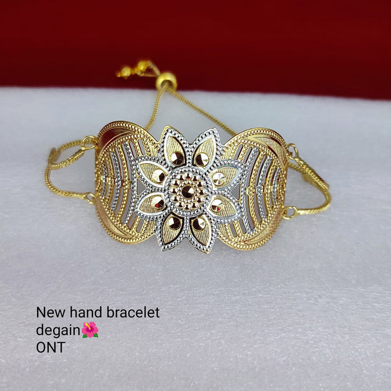 Lucentarts Jewellery Gold Plated Adjustable Bracelet