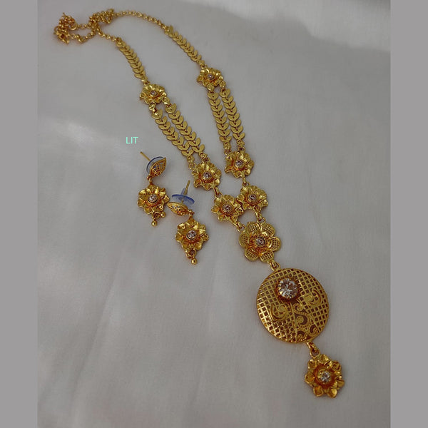 Lucentarts Jewellery Gold Plated Long Necklace Set