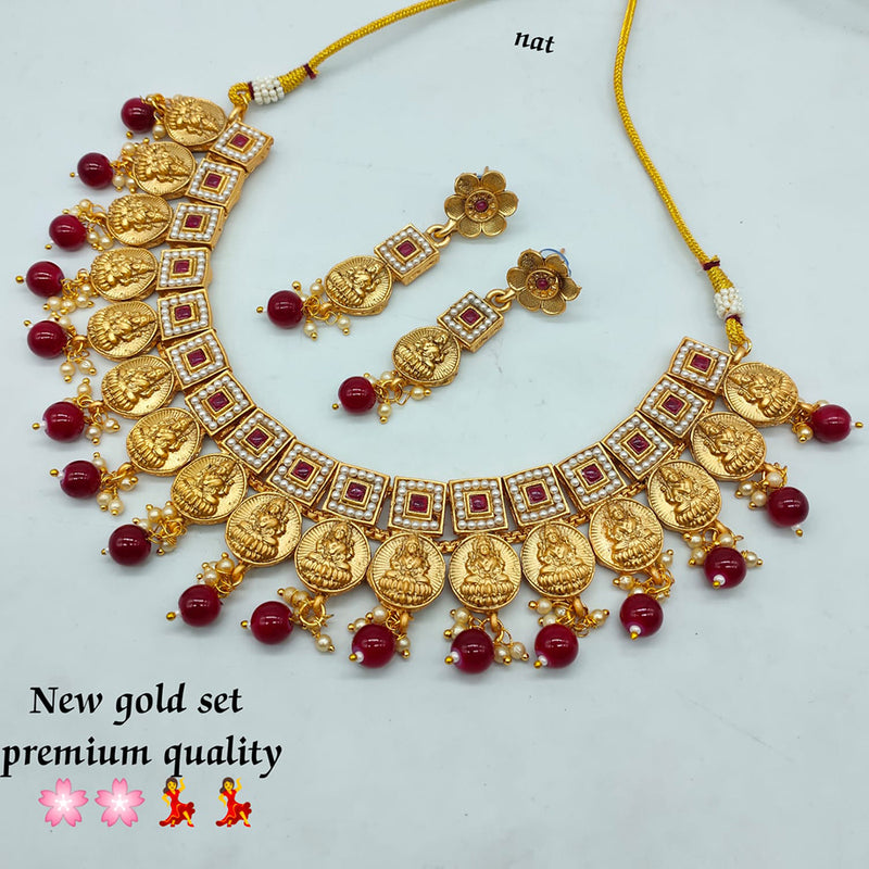 Lucentarts Jewellery Gold Plated Temple Necklace Set