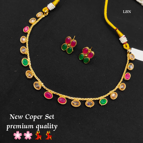 Lucentarts Jewellery Copper Gold Necklace Set