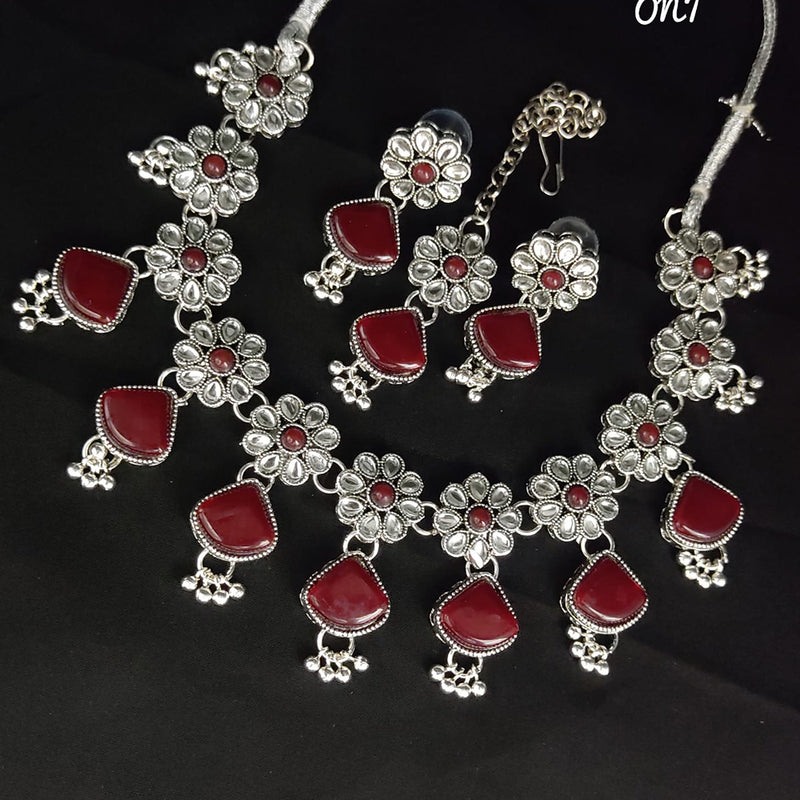 Lucentarts Jewellery Oxidised Plated Necklace Set