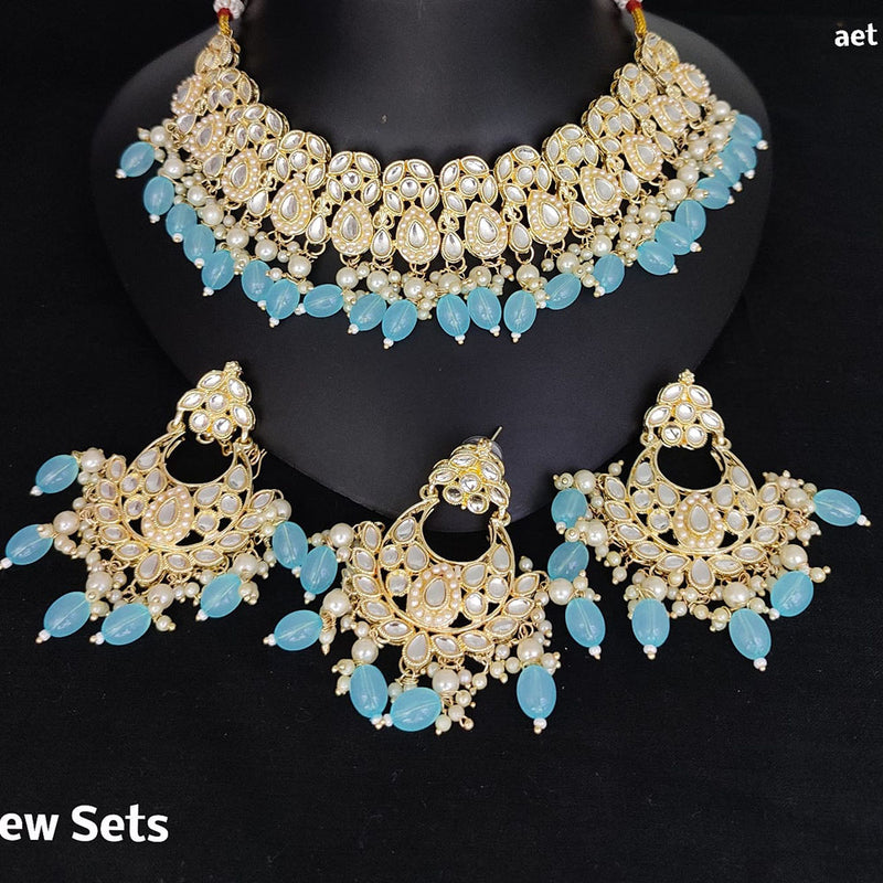 Lucentarts Jewellery Gold Plated Kundan Necklace Set