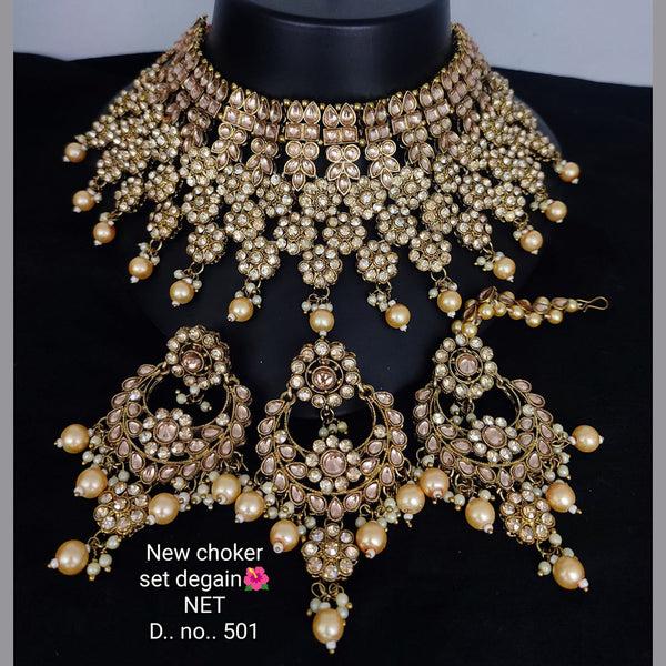 Lucentarts Jewellery Gold Plated Kundan Necklace Set