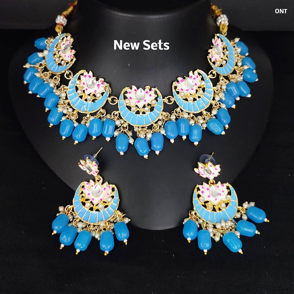 Lucentarts Jewellery Gold Plated Meenakari Necklace Set