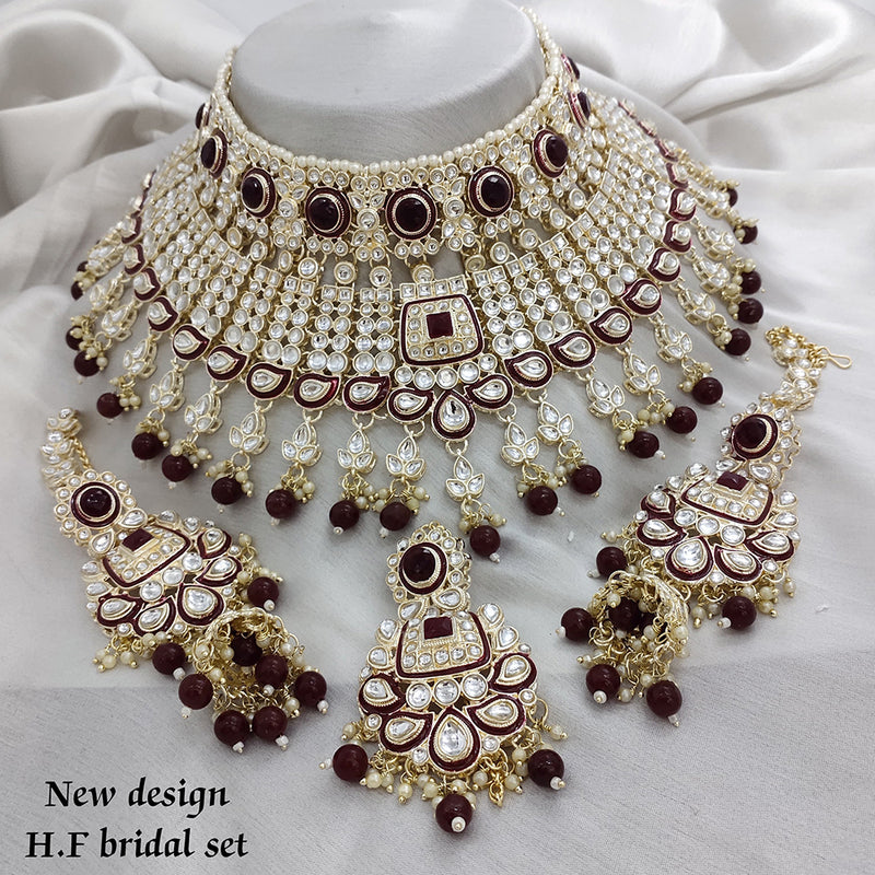 Lucentarts Jewellery Gold Plated Kundan And Meenakari Necklace Set