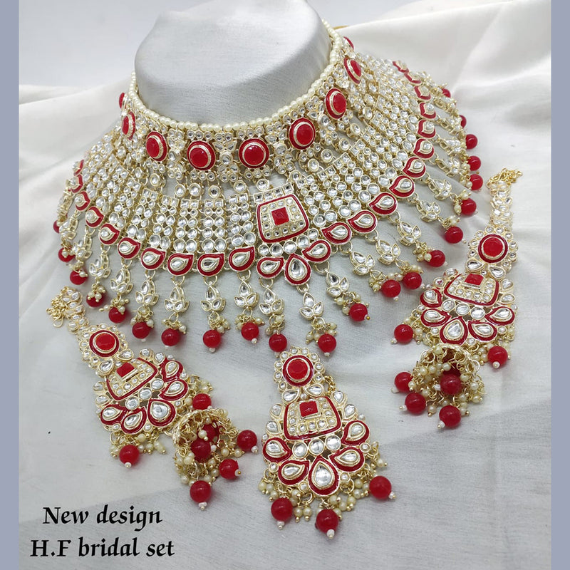 Lucentarts Jewellery Gold Plated Kundan And Meenakari Necklace Set