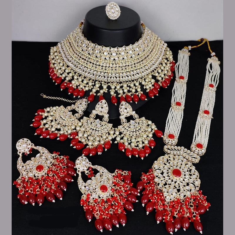 Lucentarts Jewellery Kundan Double Necklace Set