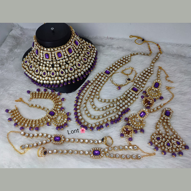 Lucentarts Jewellery Gold Plated Kundan Bridal Set