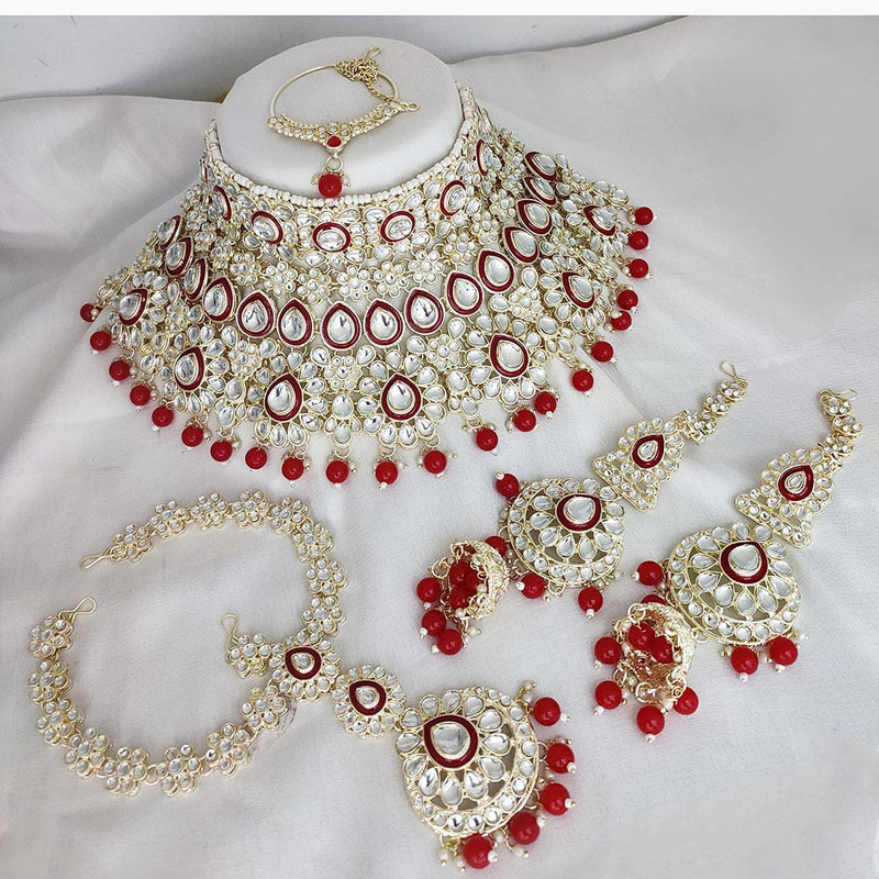 Lucentarts Jewellery Gold Plated Kundan Choker Necklace Set