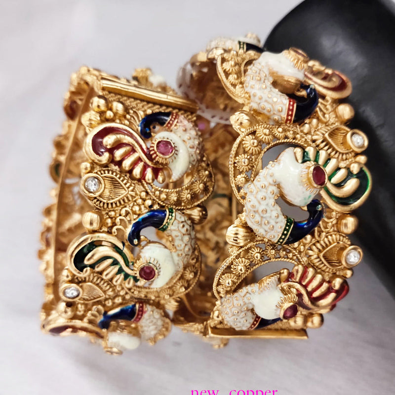 Lucentarts Jewellery Gold Plated Meenakari Bangles Set