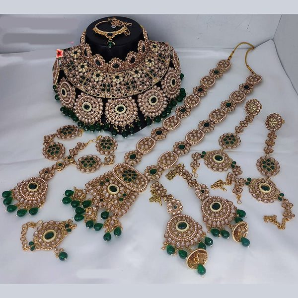 Lucentarts Jewellery Gold Plated Kundan Stone And Meenakari Bridal Necklace Set