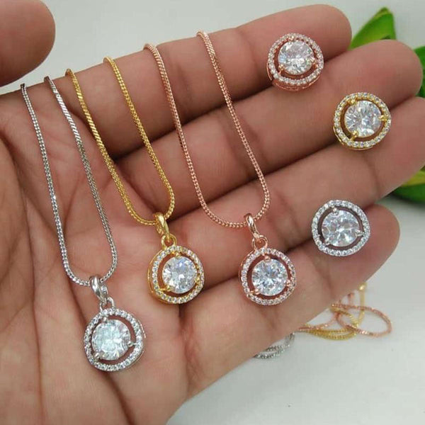 Lucentarts Jewellery AD Chain Pendant Set