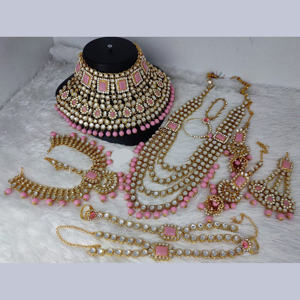 Lucentarts Jewellery Gold Plated Kundan Bridal Set