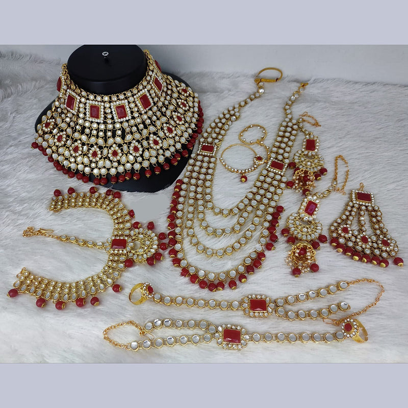 Lucentarts Jewellery Gold Plated Kundan Bridal Set