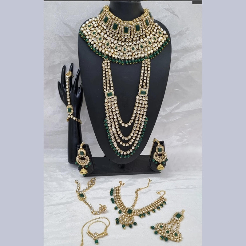 Lucentarts Jewellery Gold Plated Kundan Bridal Set