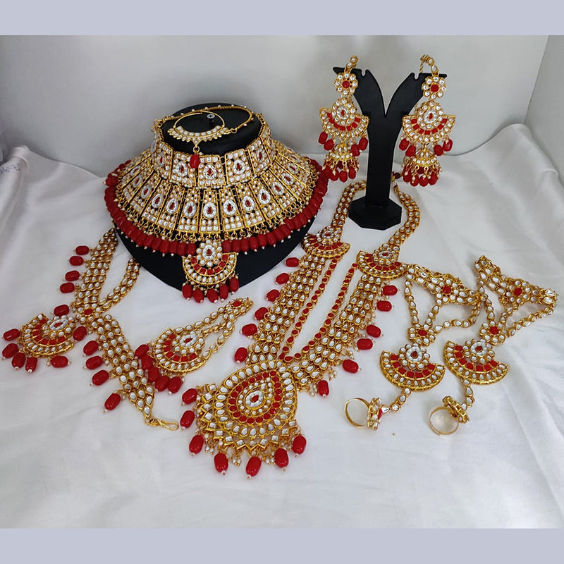 Lucentarts Jewellery Gold Plated Kundan Bridal Set