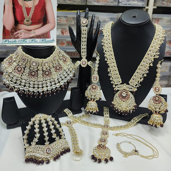 Lucentarts Jewellery Gold Plated Kundan Bridal Set