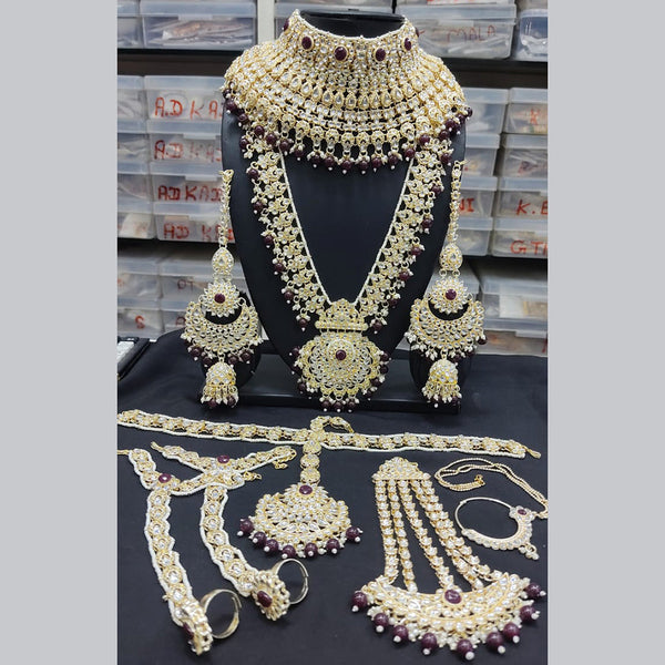 Lucentarts Jewellery Gold Plated Kundan Bridal Set