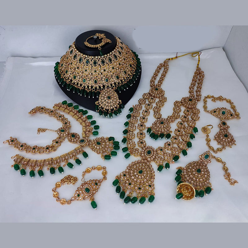 Lucentarts Jewellery Gold Plated Kundan Bridal Set