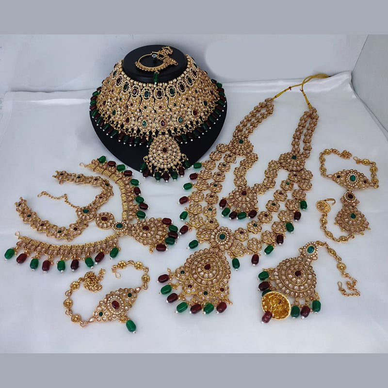 Lucentarts Jewellery Gold Plated Kundan Bridal Set