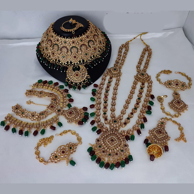 Lucentarts Jewellery Gold Plated Kundan Bridal Set