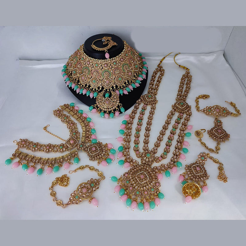 Lucentarts Jewellery Gold Plated Kundan Bridal Set