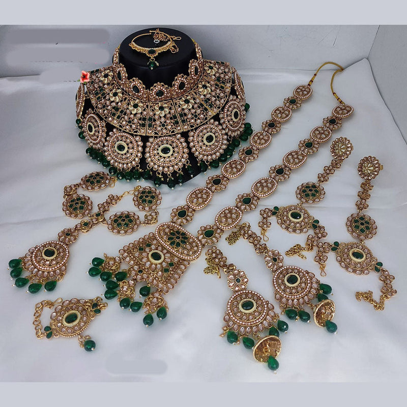 Lucentarts Jewellery Gold Plated Kundan Stone Bridal Necklace Set