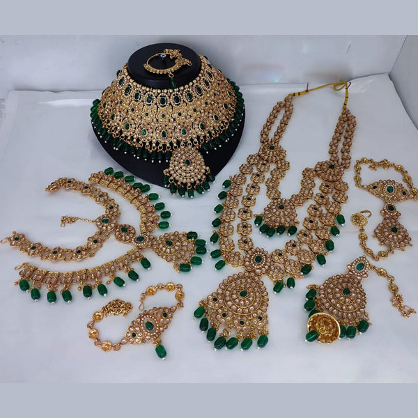 Lucentarts Jewellery Gold Plated Kundan Stone Bridal Necklace Set