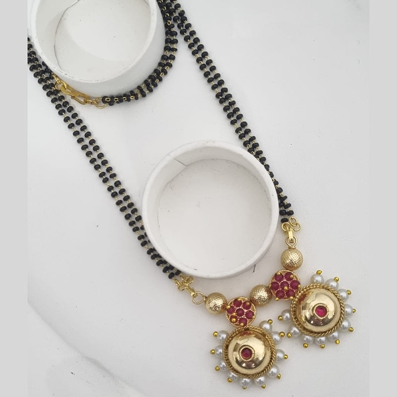 Lucentarts Jewellery Gold Plated Pearls Long Manglasutra