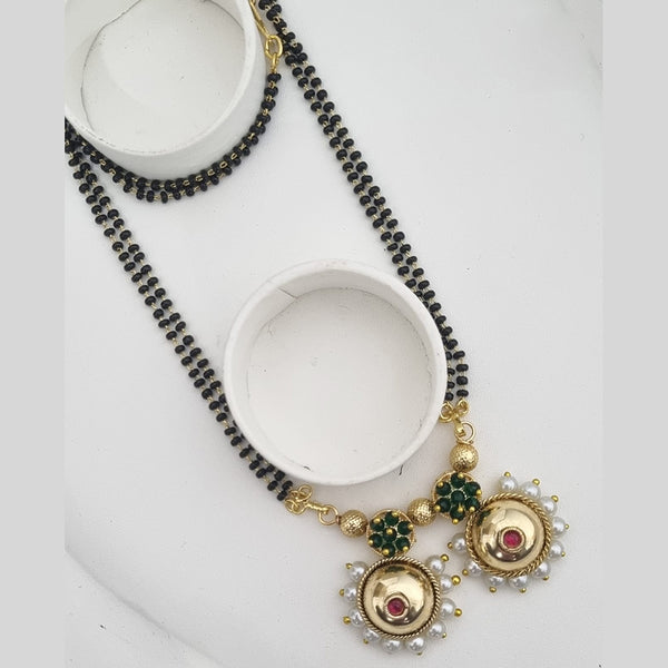 Lucentarts Jewellery Gold Plated Pearls Long Manglasutra