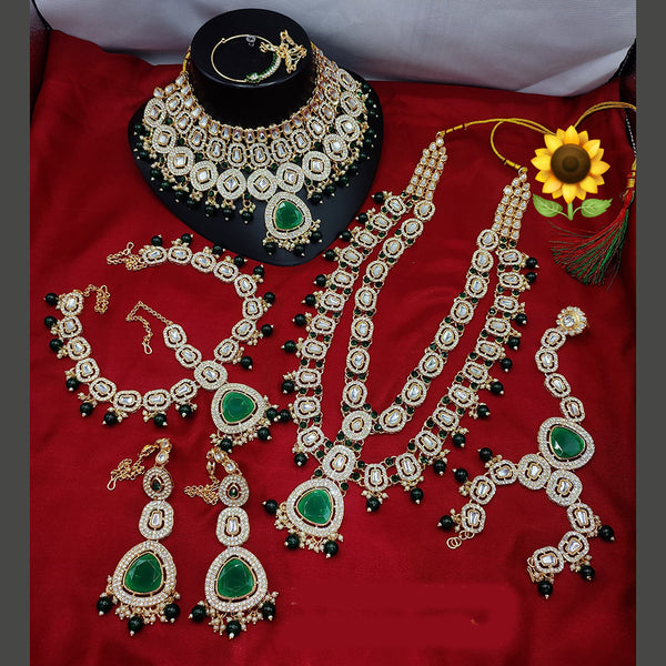 Lucentarts Jewellery Gold Plated Kundan Stone Bridal Necklace Set