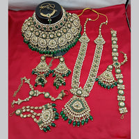 Lucentarts Jewellery Gold Plated Crystal Stone And Beads Bridal Set