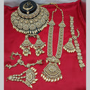 Lucentarts Jewellery Gold Plated Crystal Stone And Beads Bridal Set