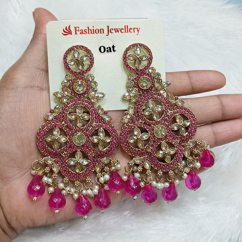 Lucentarts Jewellery Gold Plated Crystal Stone Pearl And Beads Jhumki Earrings