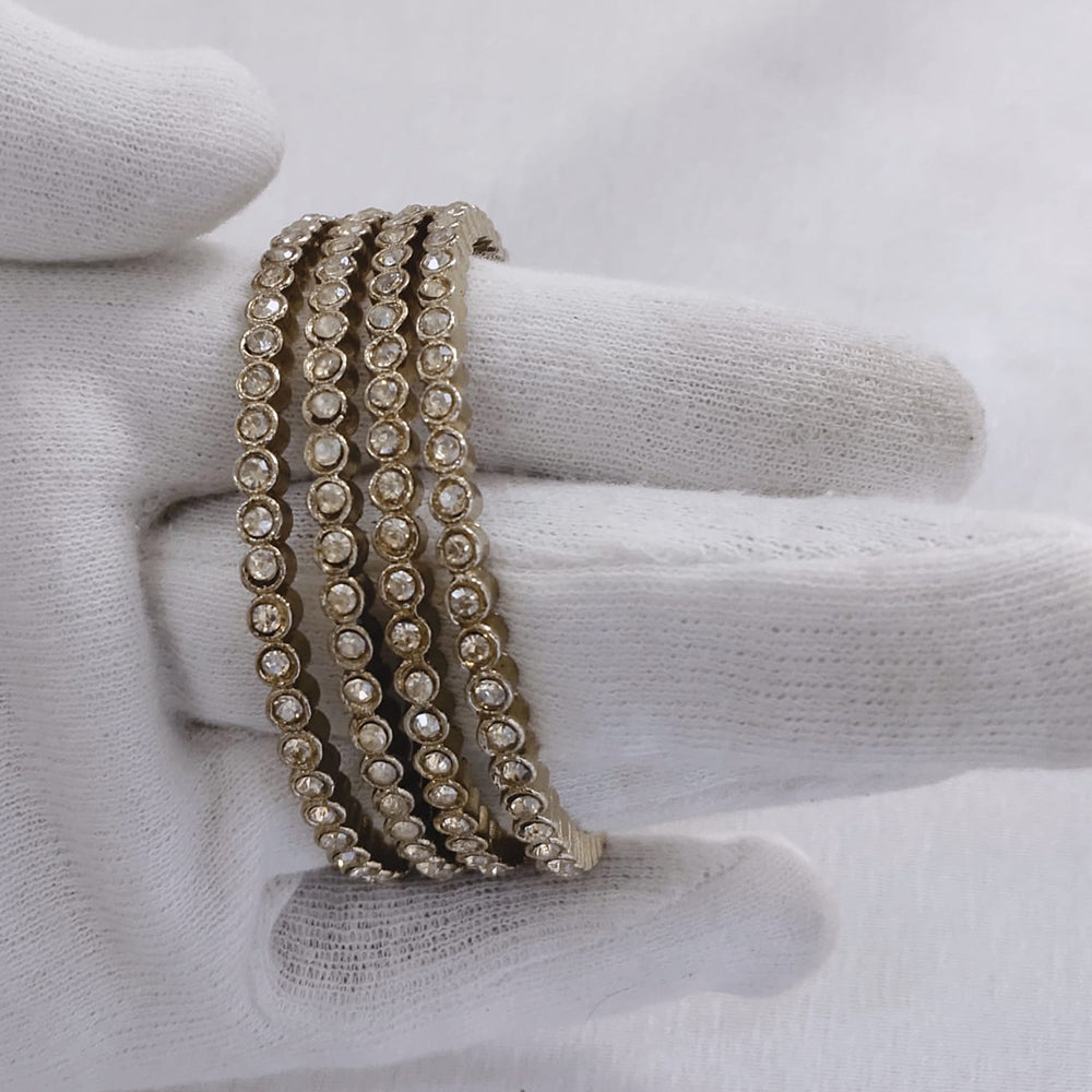 Lucentarts Jewellery Gold Plated Austrian Stone Bangles Set
