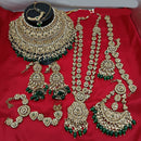 Lucentarts Jewellery Gold Plated Crystal Stone And Beads Bridal Set