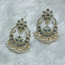 Lucentarts Jewellery Gold Plated Kundan Stone And Beads Dangler Earrings