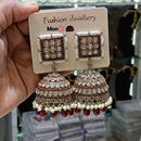 Lucentarts Jewellery Gold Plated Crystal Stone Pearls And  Beads Jhumki Earrings