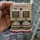 Lucentarts Jewellery Gold Plated Crystal Stone Pearls And  Beads Jhumki Earrings