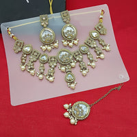 Lucentarts Jewellery Gold Plated Crystal Stone And Beads Necklace Set