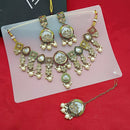 Lucentarts Jewellery Gold Plated Crystal Stone And Beads Necklace Set