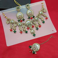 Lucentarts Jewellery Gold Plated Crystal Stone And Beads Necklace Set