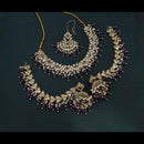 Lucentarts Jewellery Gold Plated Crystal Stone And Beads Necklace Set