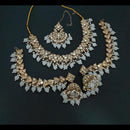 Lucentarts Jewellery Gold Plated Crystal Stone And Beads Necklace Set